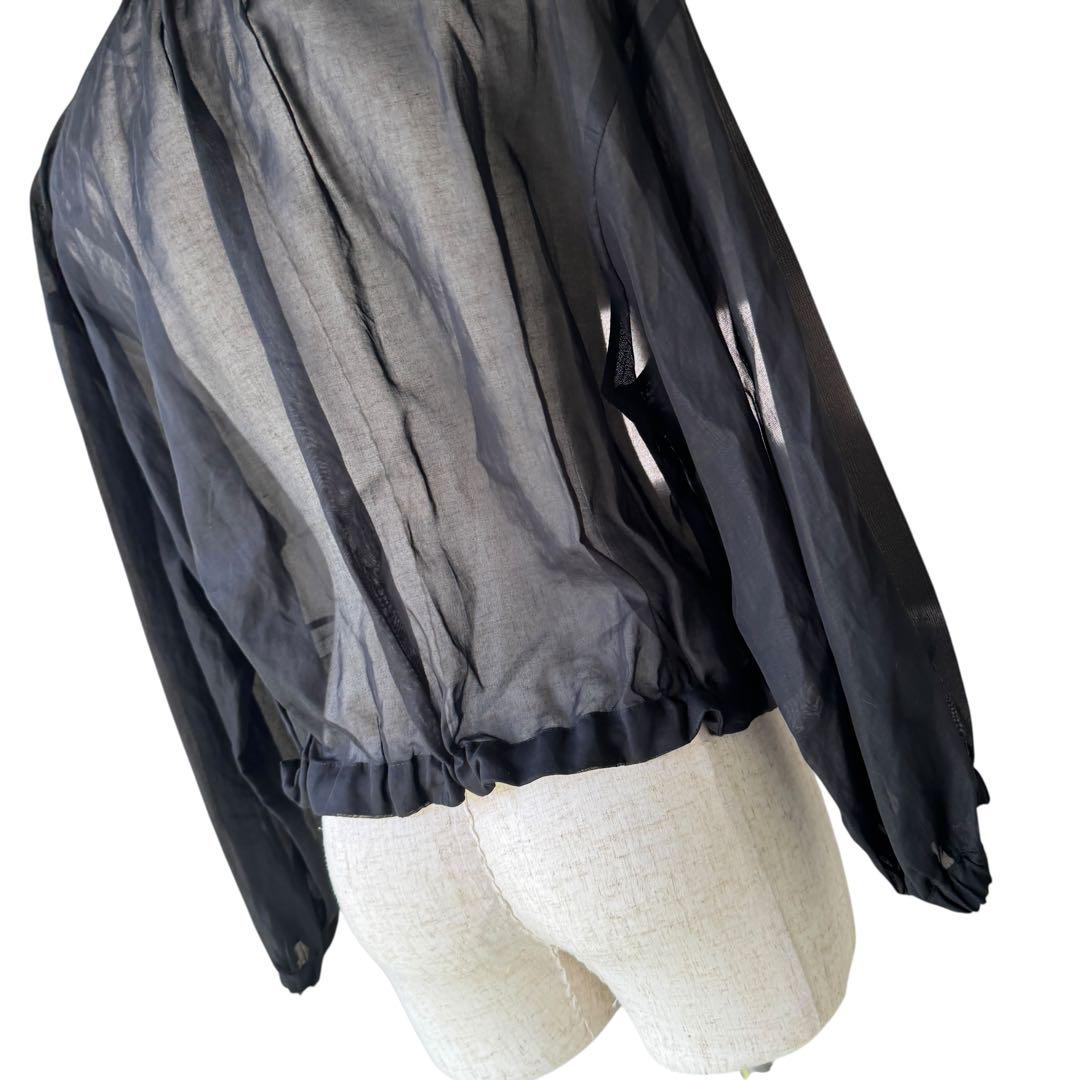 未使用級　ANAYI　24SS　コットンボイルシアーブルゾン　黒　38 未使用級 ANAYI 24SS コットンボイルシアーブルゾン 黒 38