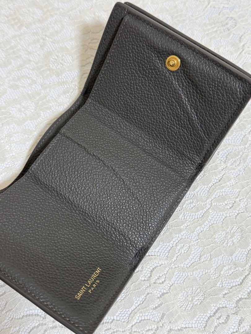 Saint Laurent 三つ折り財布　グレー