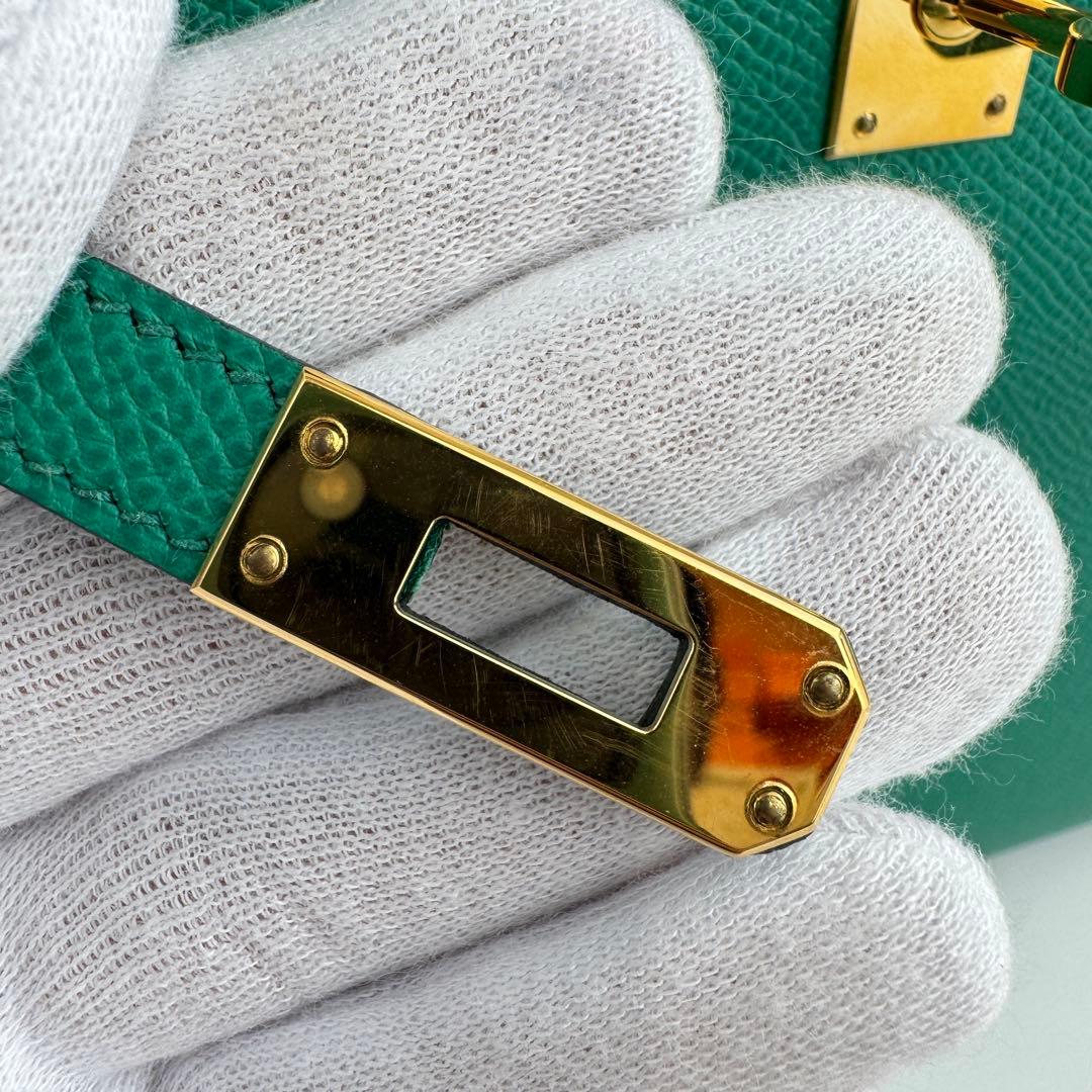 美品　HERMES エルメス　ケリー25 ヴェールジェイド　ゴールド金具　U刻