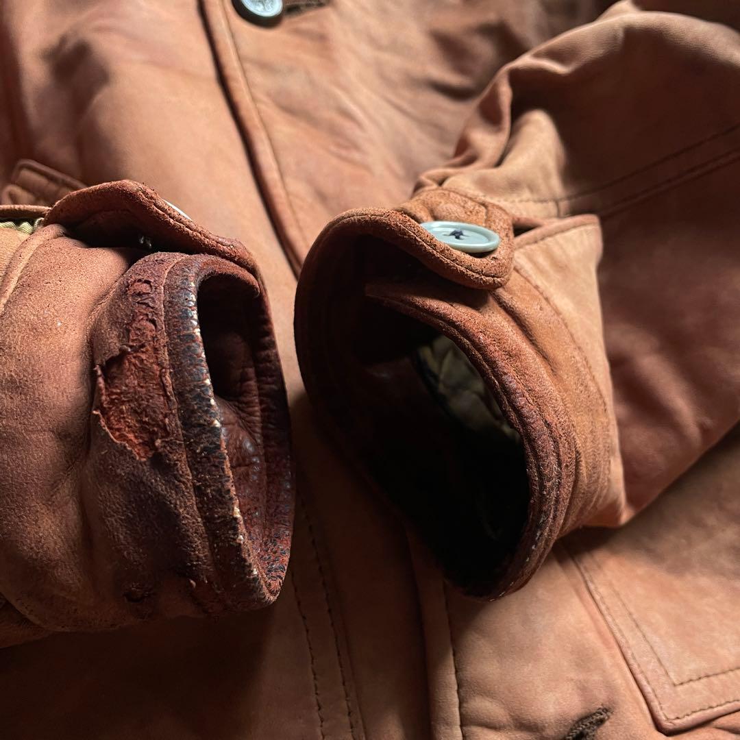 broken grunge”羊革“短丈“leather jacket broken grunge”羊革“短丈“leather jacket