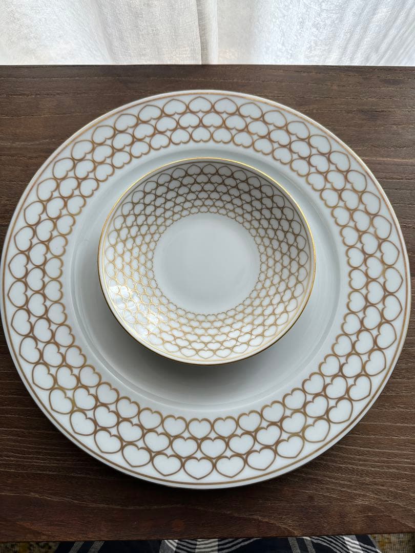 HAVILANDアビランドハート柄プレート2枚セット　リモージュ