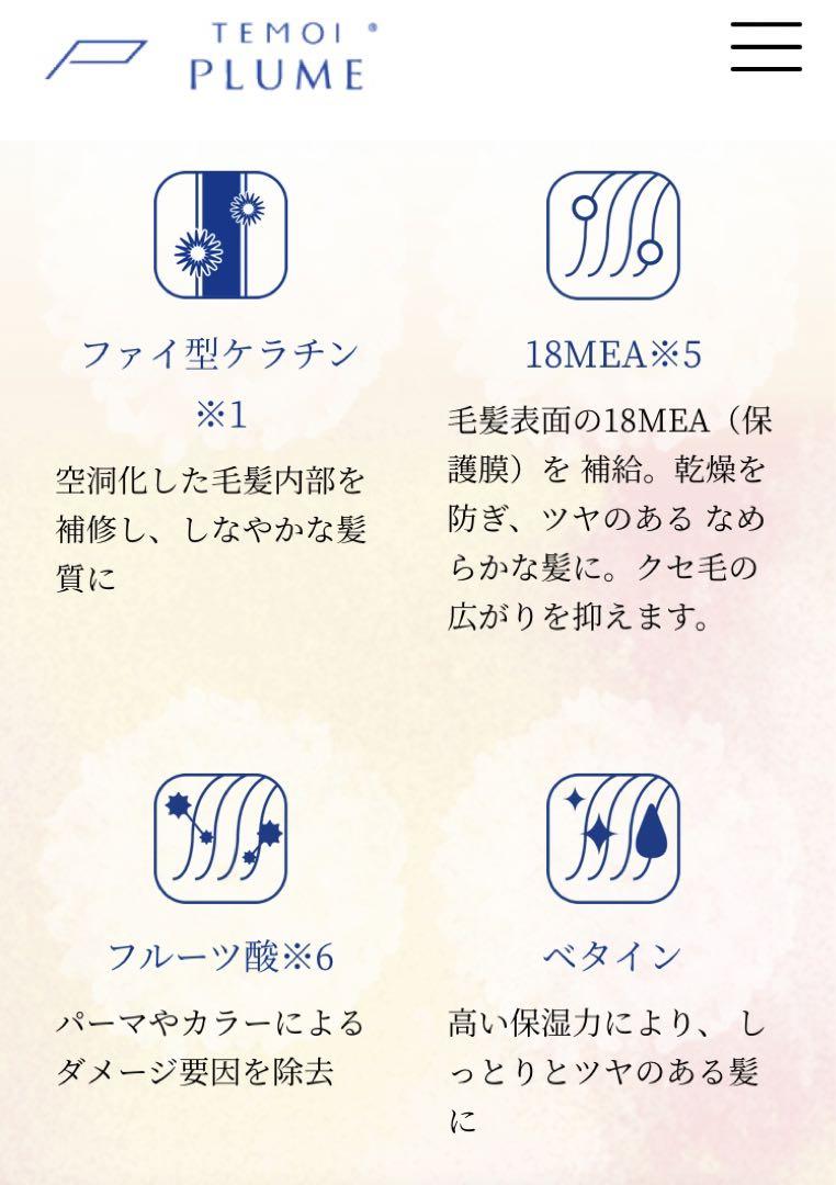 【お得］TEMOI PLUME 3点セット