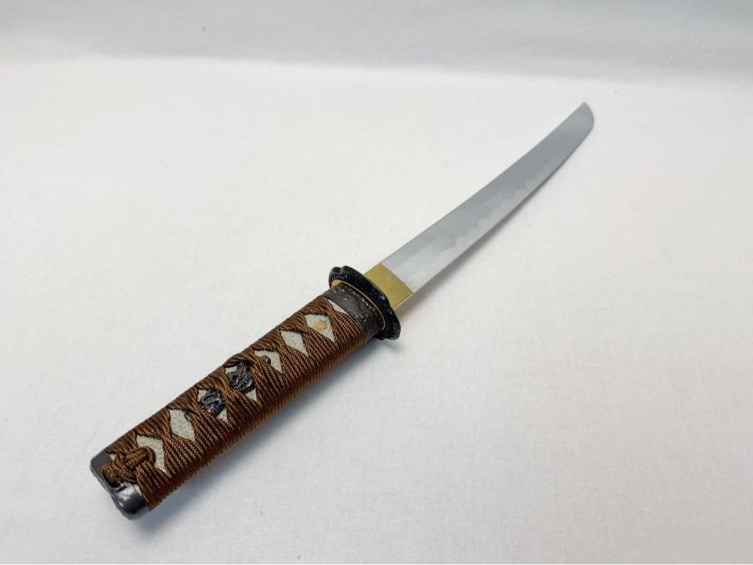 未使用 武具 居合刀 金茶 雲龍図揃 模造刀 小太刀 鍔 鞘付
