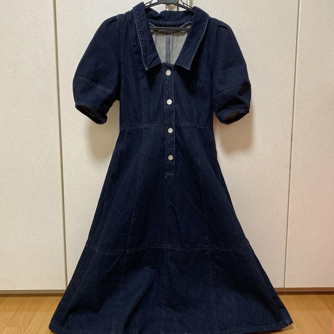 MOUSSY デニム ロングワンピース 半袖