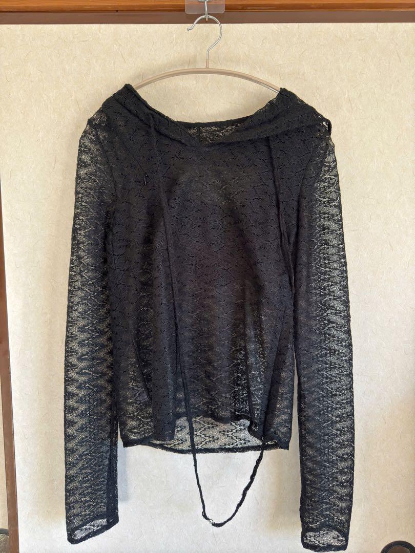 トップス THEREDTHREAD G tech tops lace black