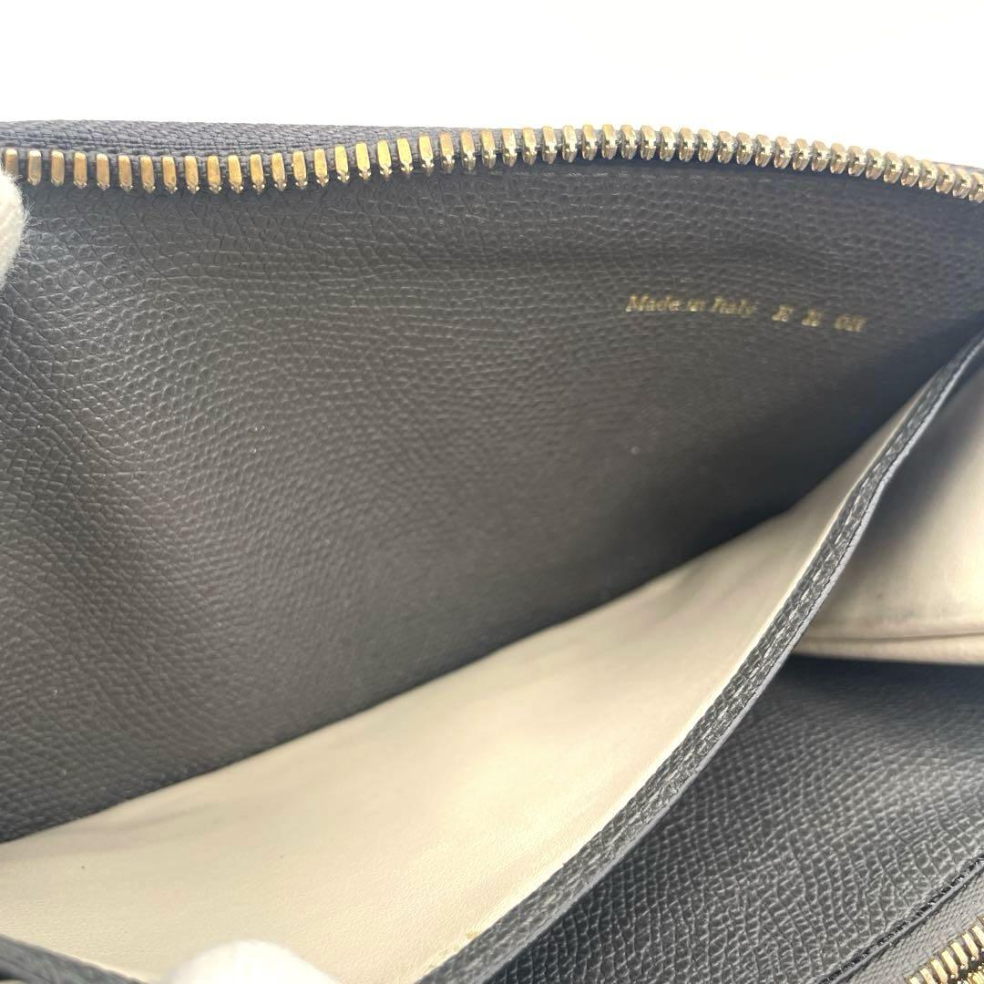 ヴァレクストラ　ラウンドファスナー　長財布　ダークグレー