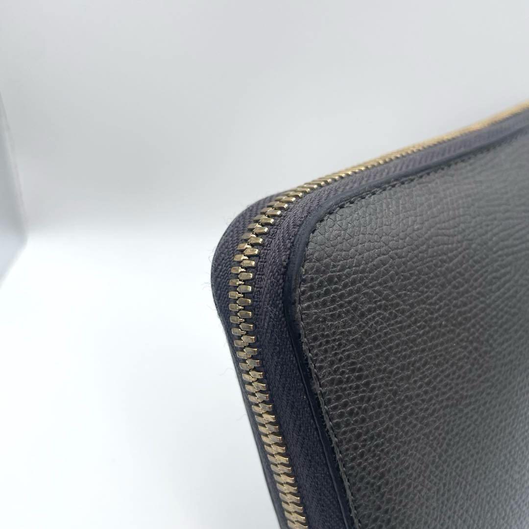 ヴァレクストラ　ラウンドファスナー　長財布　ダークグレー