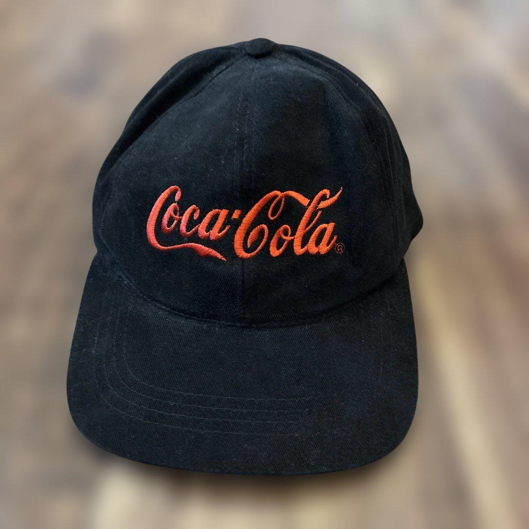 Coca-Cola 黒 ベースボールキャップ　ベルベット