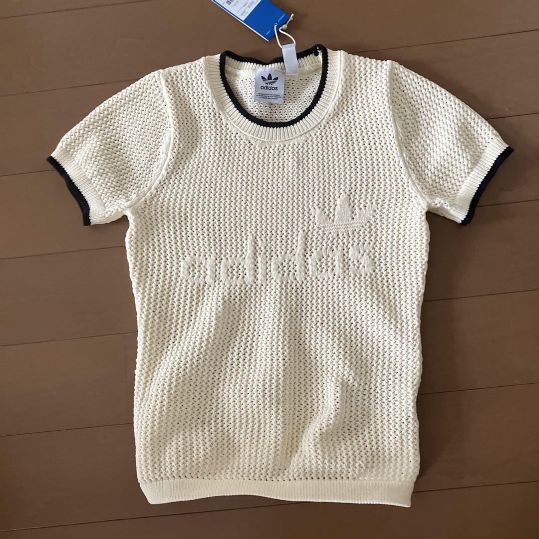 adidas プレミアム　クロシェ　カリ半袖シャツ　Vネックケーブルニットセット