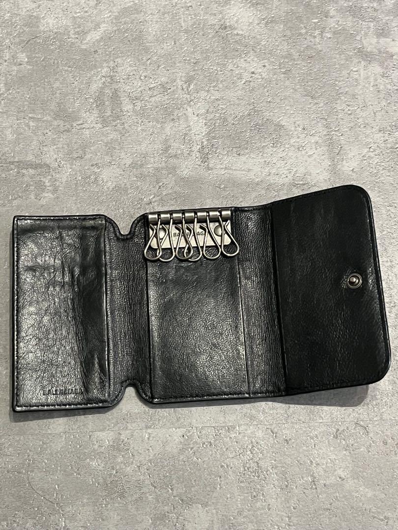 BALENCIAGA ブラックレザー キーケース