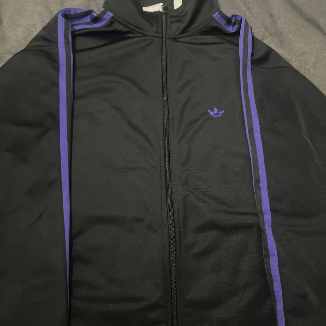 adidas トラックジャケット ジェンダーニュートラル 黒紫 XL