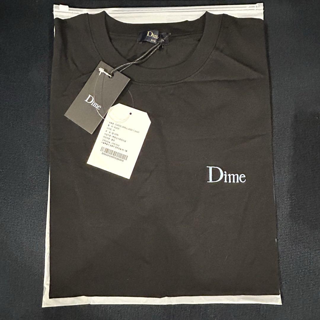 新品未使用】DIME スモールロゴ Tシャツ 黒 M ロゴブルー