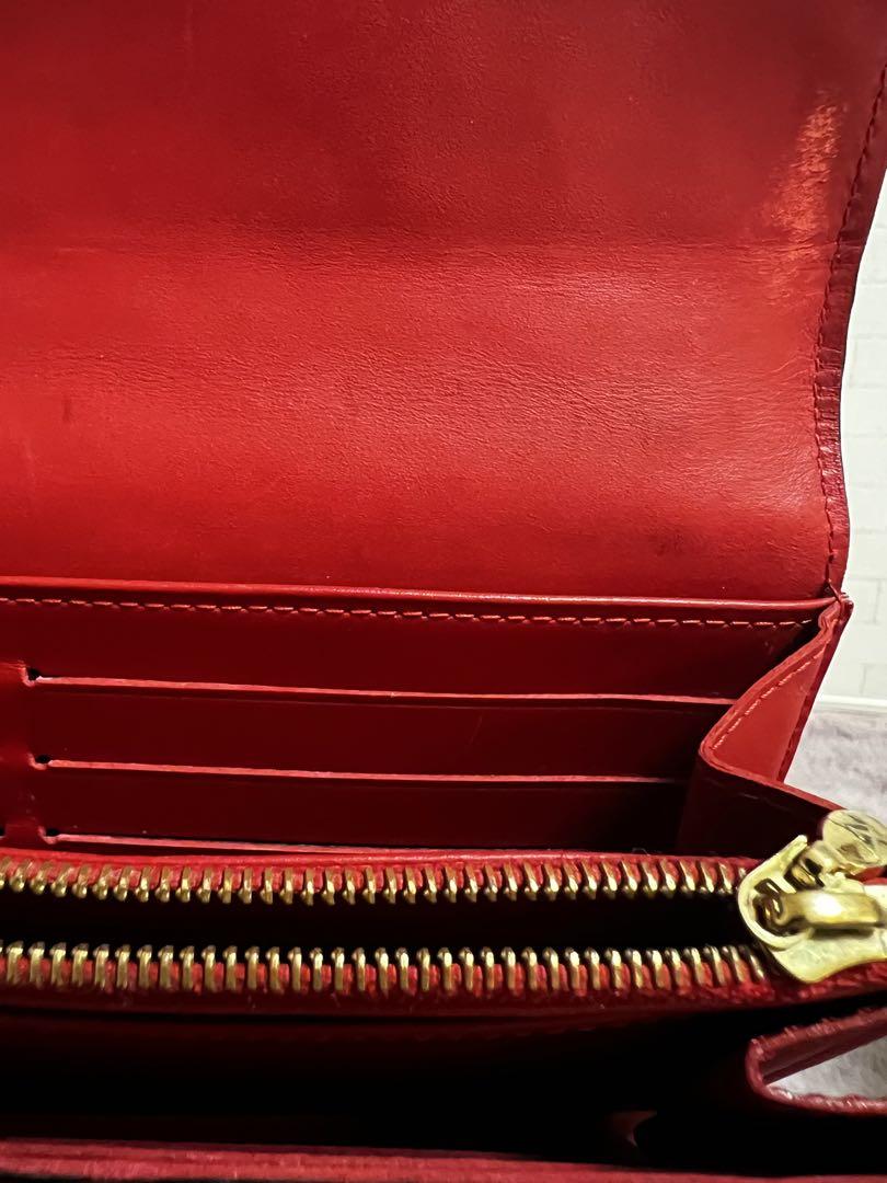Louis Vuitton エナメルレザー 長財布 レッド