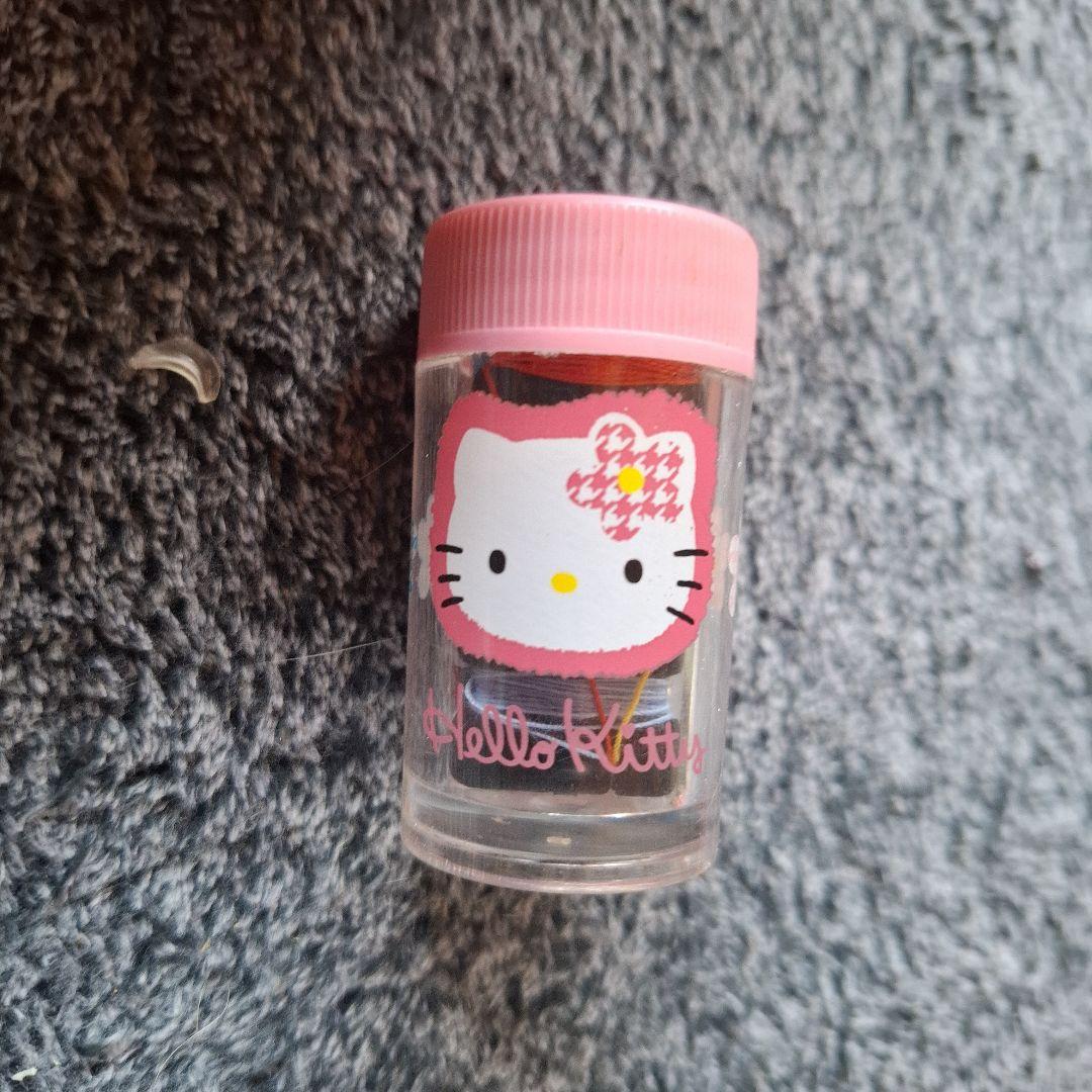 希少激レア格子花ハローキティ ボウル カメラ 裁縫セット