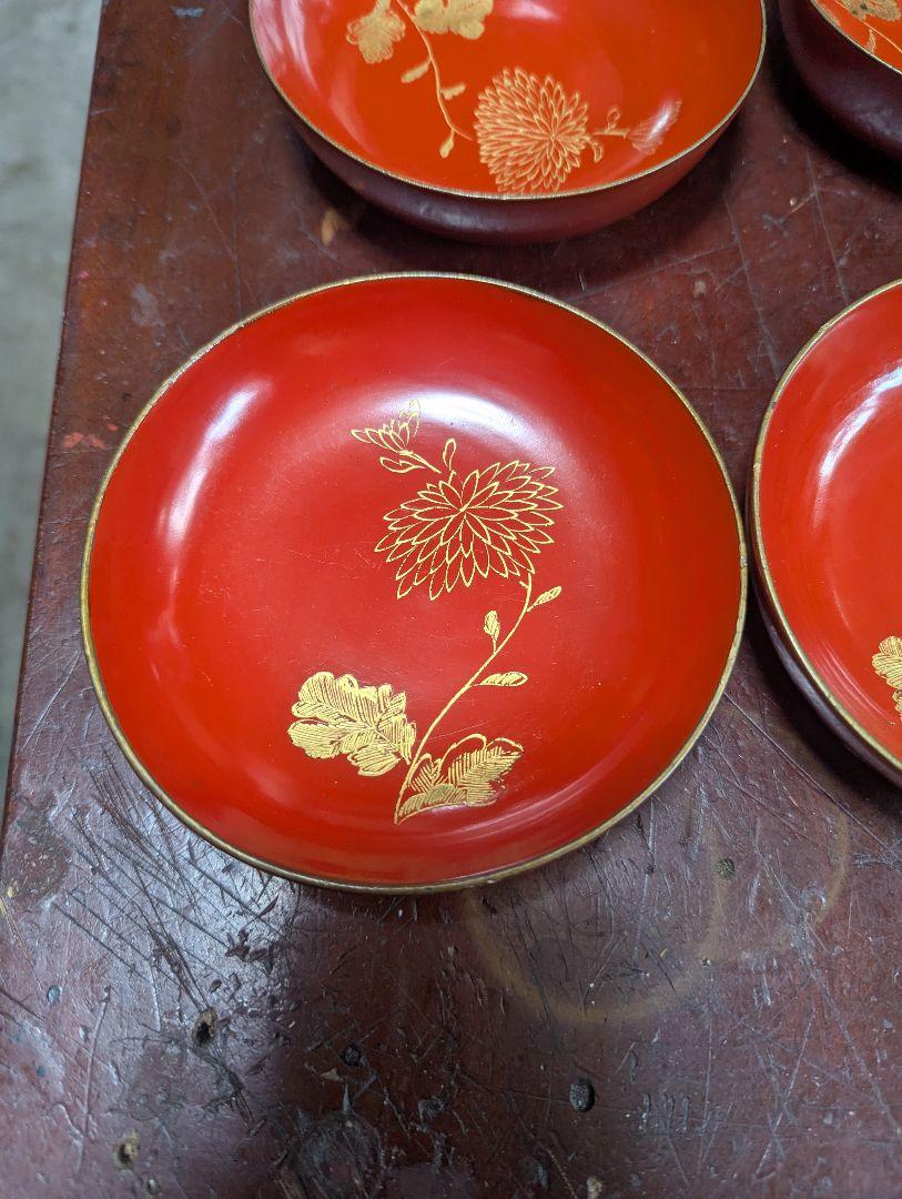 輪島塗、沈金蒔絵、小皿、２０枚