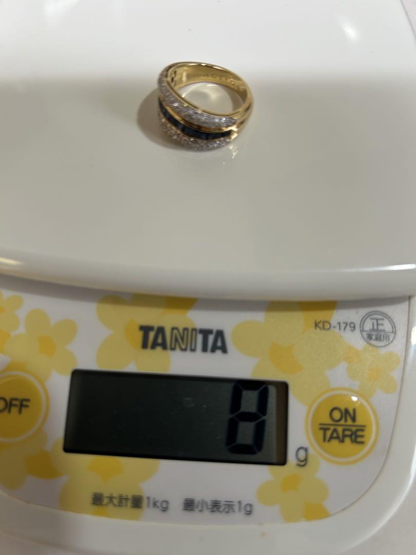 値下げしました！k18サファイアダイヤリング　12号　美品