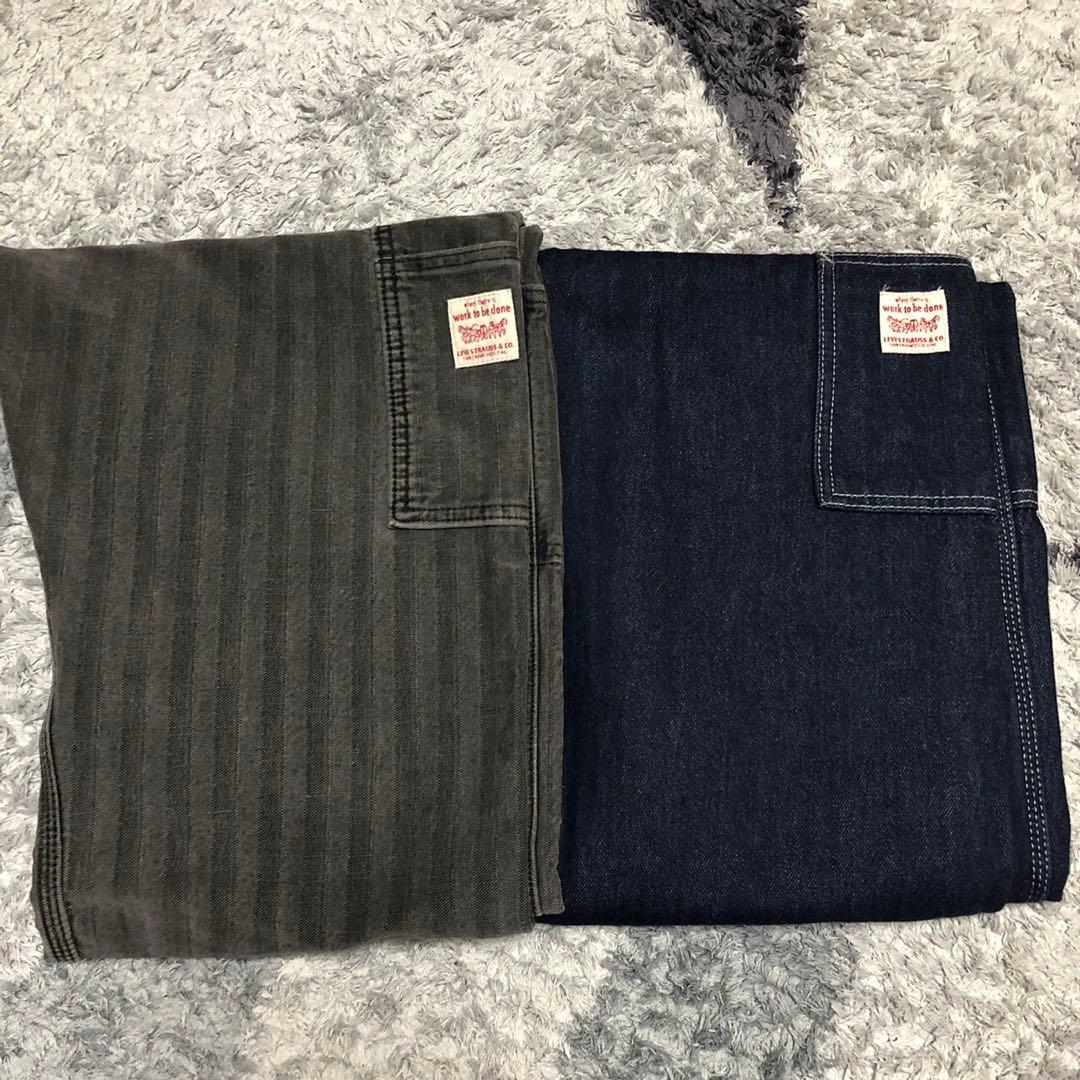 Levi s ストライプカーゴパンツ グレーM・Levi's