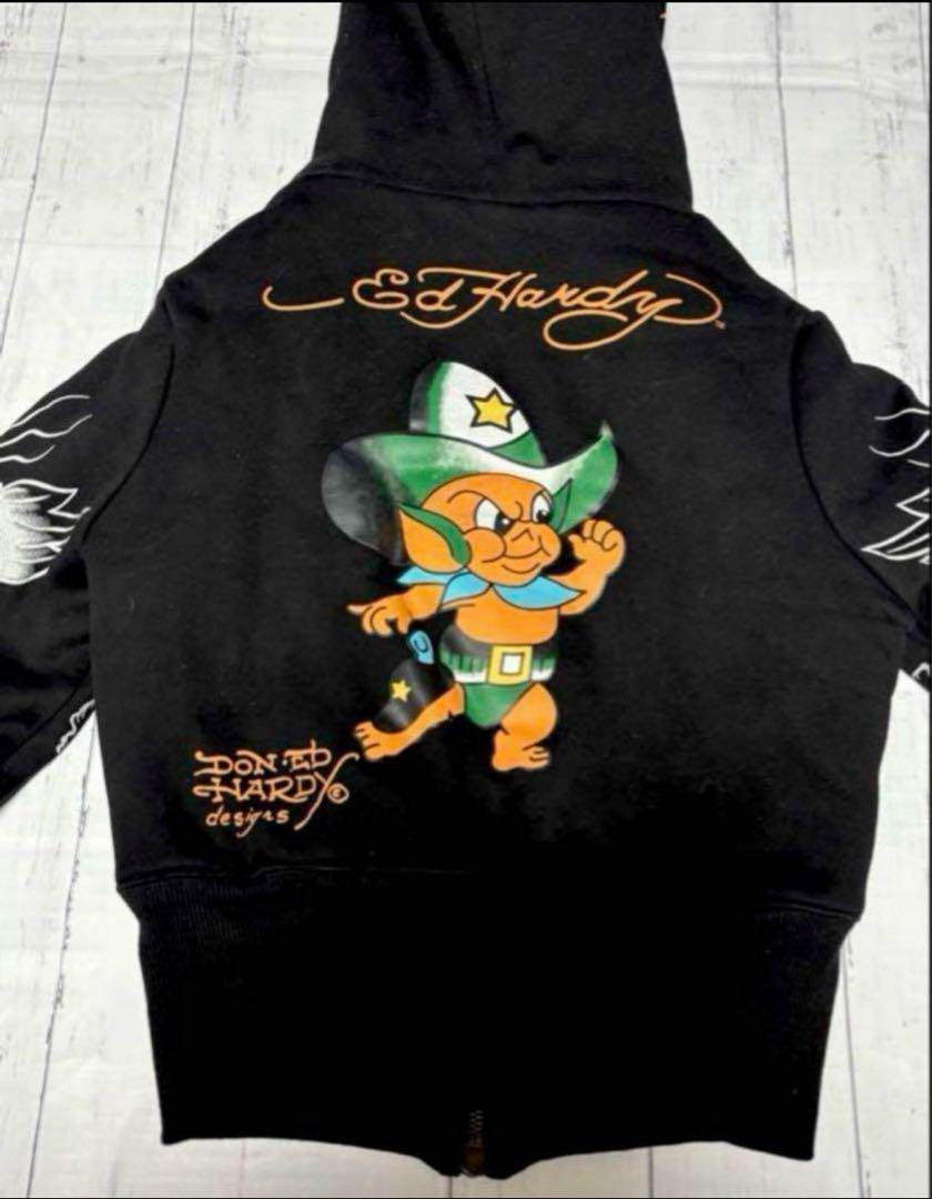 美品✨️Don Ed Hardy エドハーディー 裏ボア devil パーカー