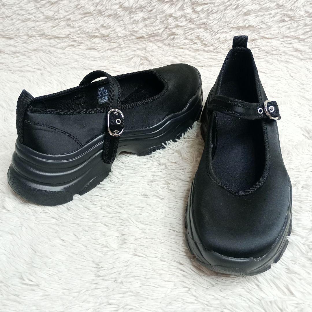 ZARA バレエフラットスニーカー　メリージェーン すぐ届く☆国内発【ZARA】バレエフラットスニーカー (ZARA