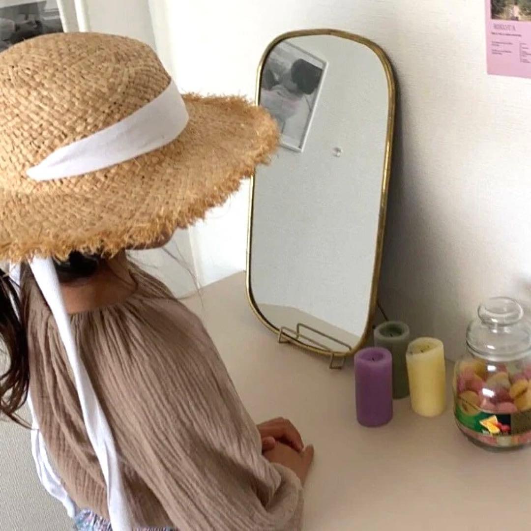 スクエアミラー　モロッコ真鍮ミラー[Small 縦 19cm×横 34.5cm]