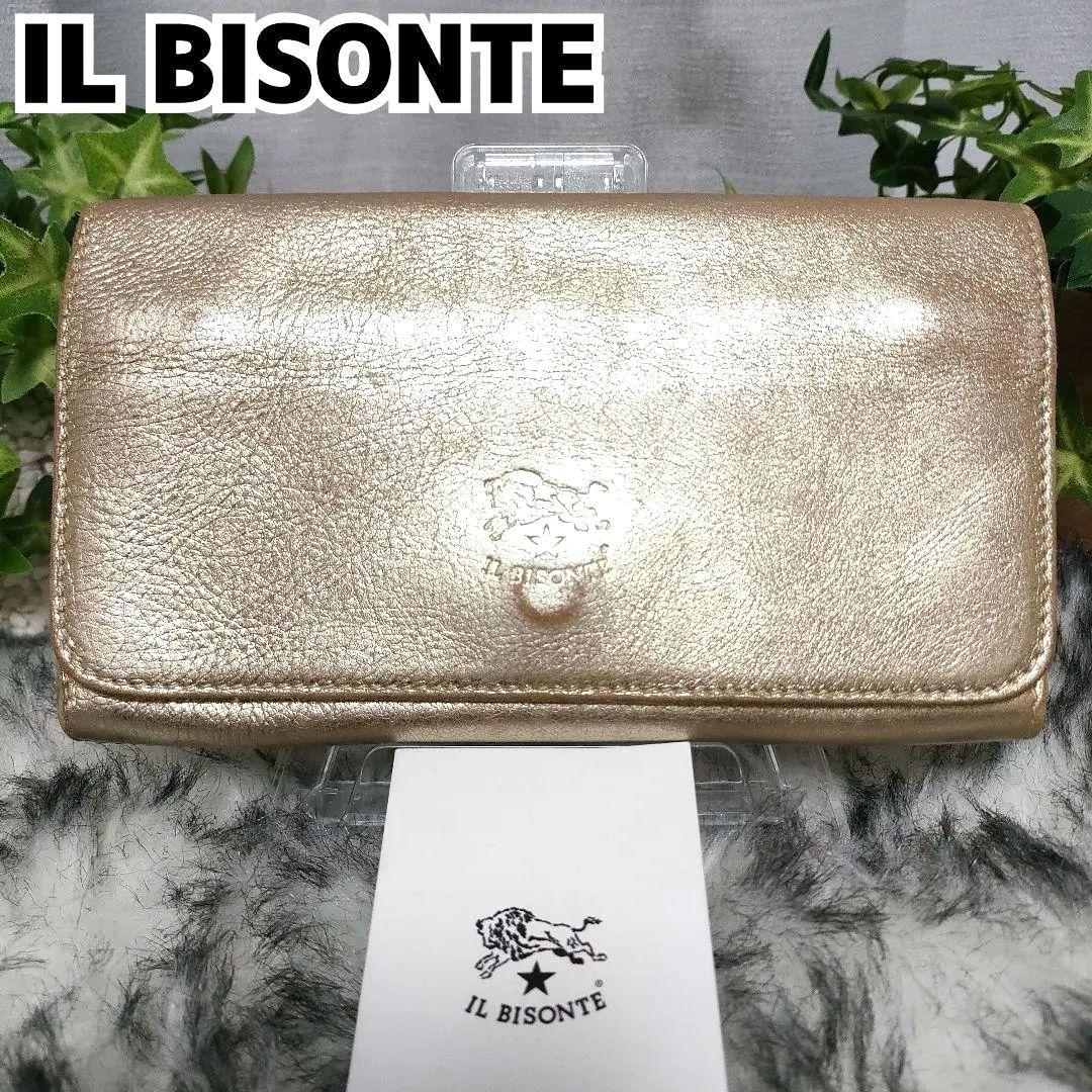 イルビゾンテ 長財布 ゴールド レザー IL BISONTE 財布 金 本革牛革ILBISONTE