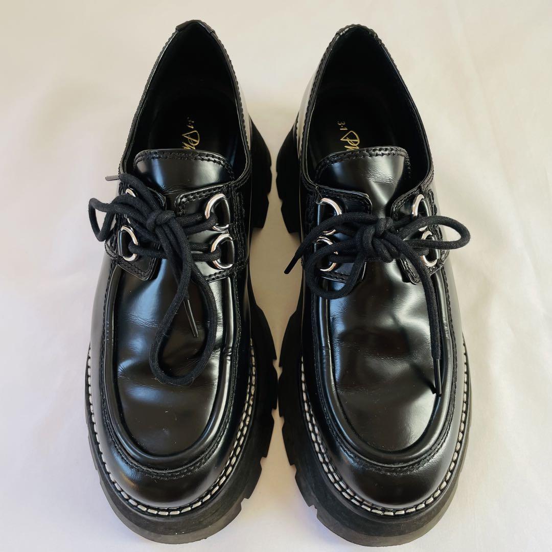★パワー★【美品】3.1 phillip Lim レースアップローファー