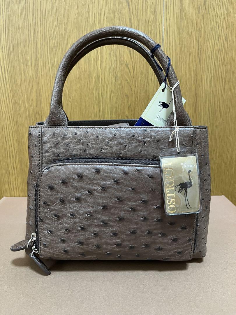 Ostrich ブラウン ハンドバッグ