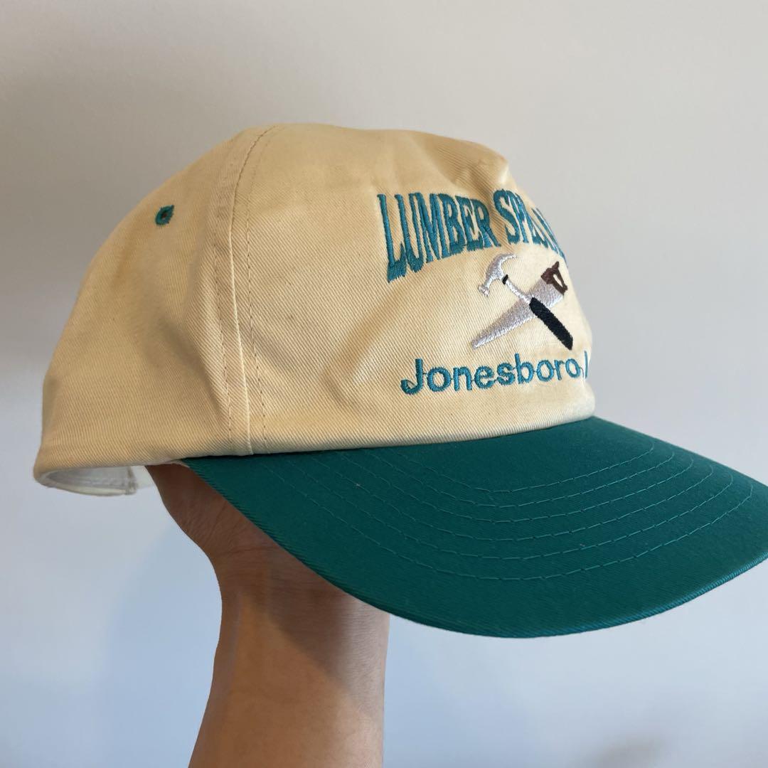 90s young an hat社製 2トーンキャップ 企業ロゴキャップ