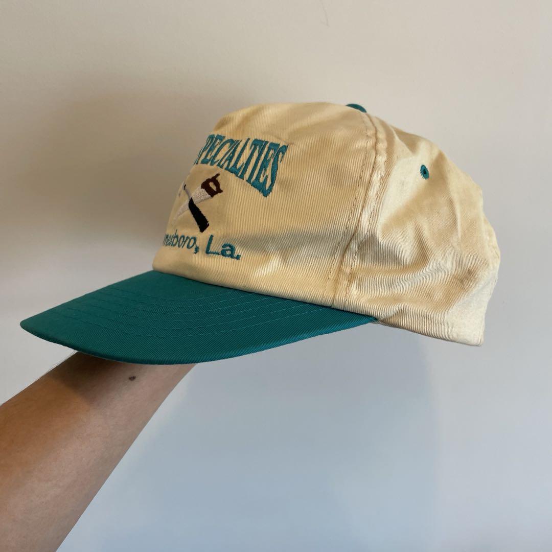 90s young an hat社製 2トーンキャップ 企業ロゴキャップ