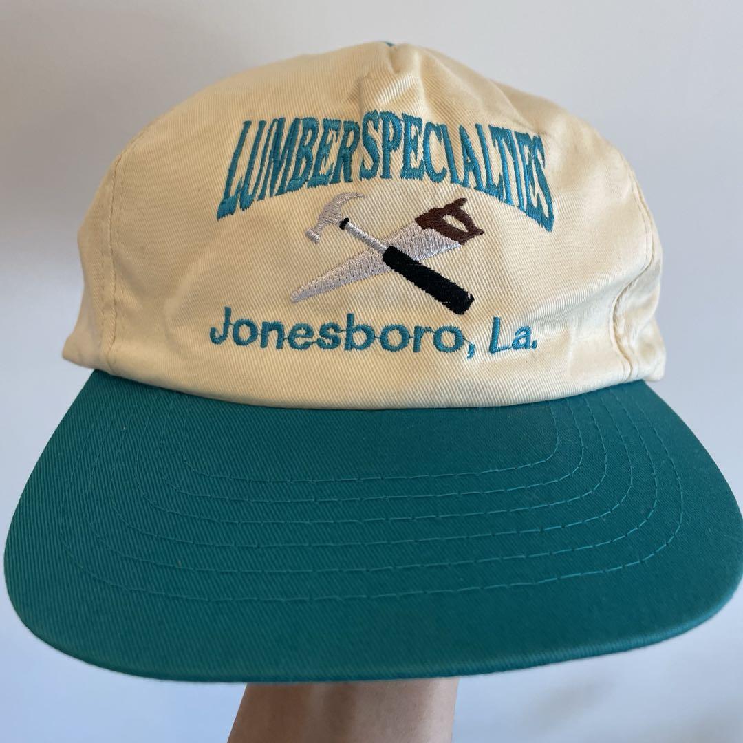 90s young an hat社製 2トーンキャップ 企業ロゴキャップ