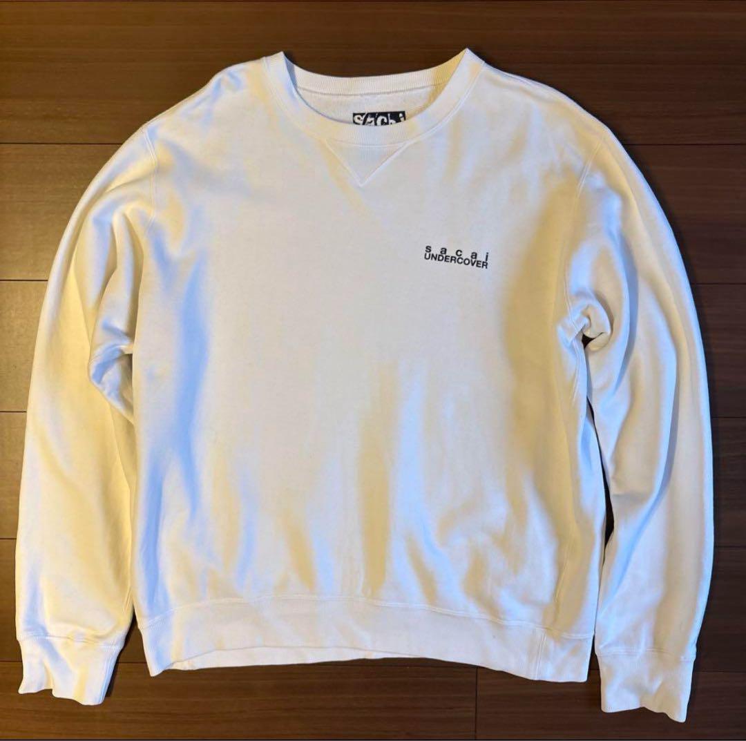 sacai UNDERCOVER スウェット トレーナー　白　Lサイズ sacai x UNDERCOVER スウェットプルオーバー サイズ3 白 - メルカリ