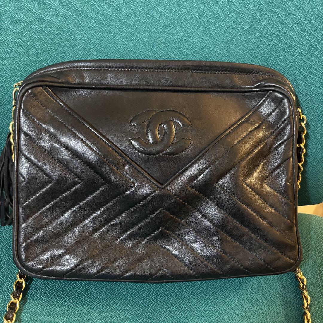 【CHANEL】シャネル ヴィンテージ チェーンショルダーバッグ ラムスキン