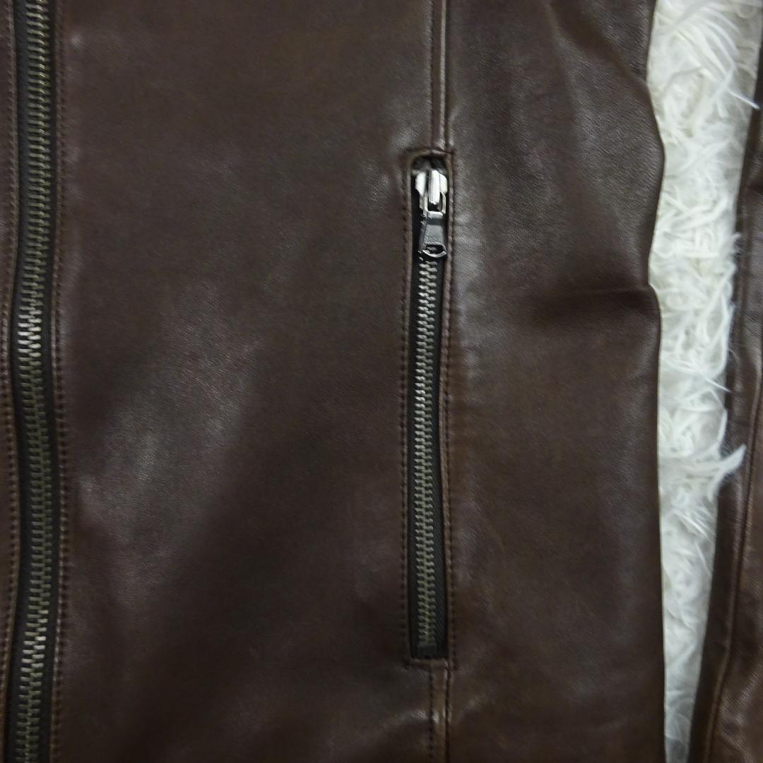 美品　ジュンハシモト　ラムレザー　羊革　シングルライダース　レザージャケット　M