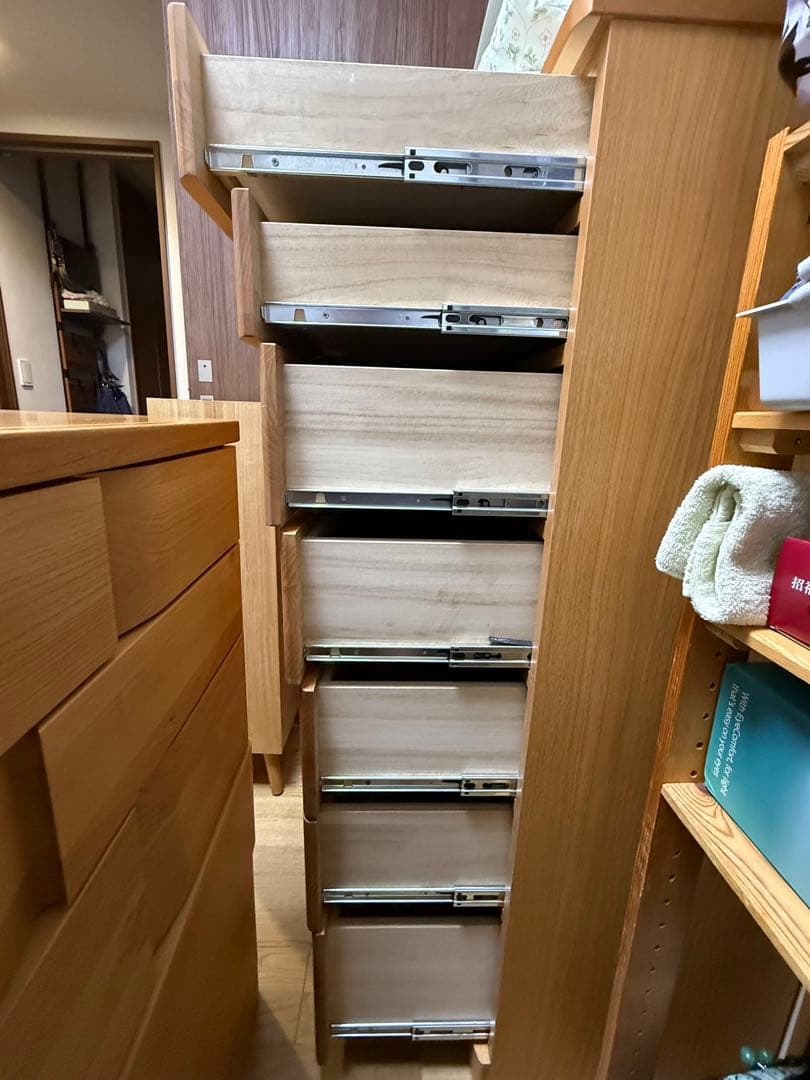 天然木製スリムチェスト幅905mmKagukuro