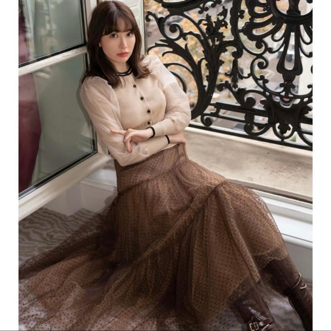 Herlipto Layered DotTulle Long SkirtS・Herlipto