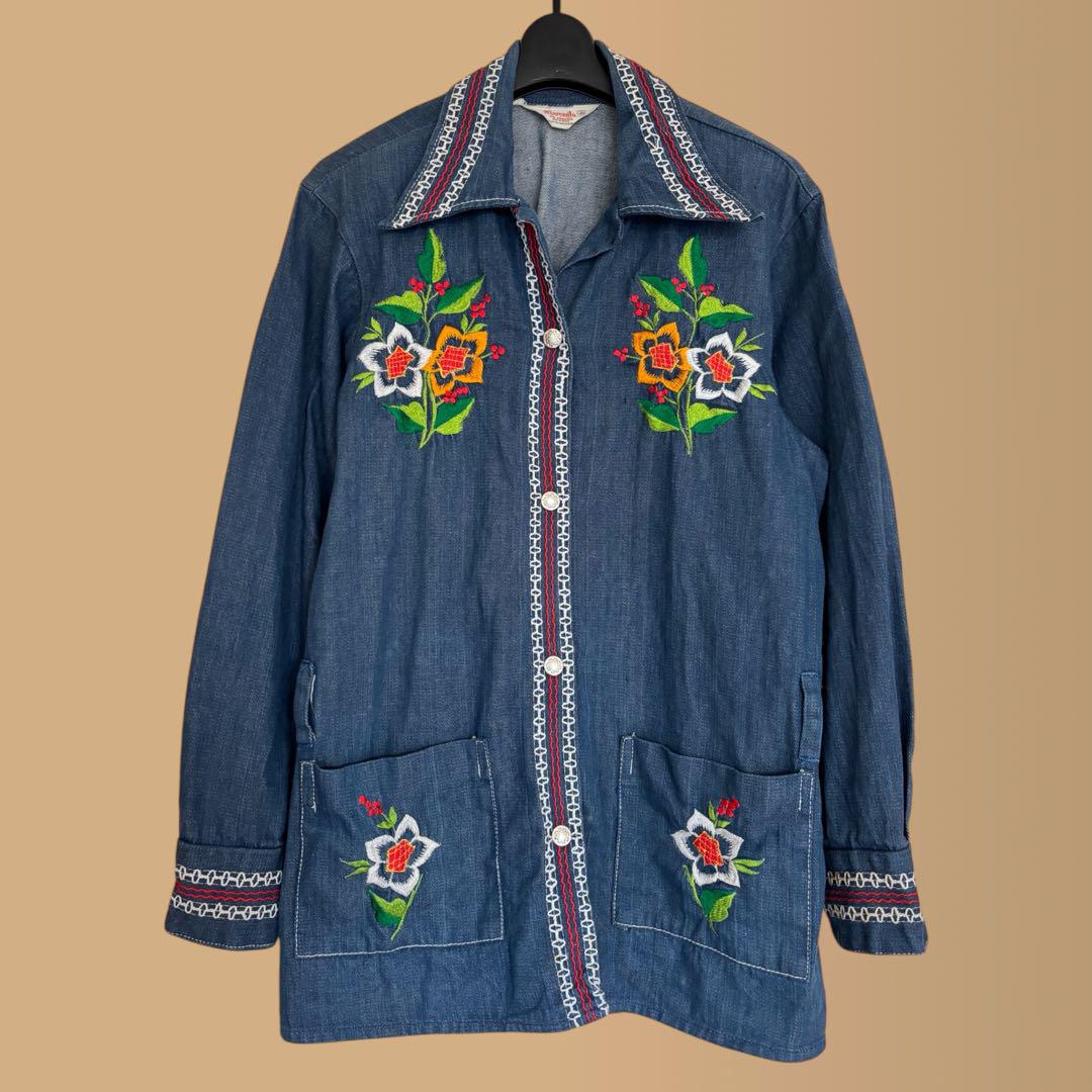 １着でも送料無料 Mexico】デニムジャケット in Made 刺繍 レディース 雰囲気◎ ジャケット・アウター