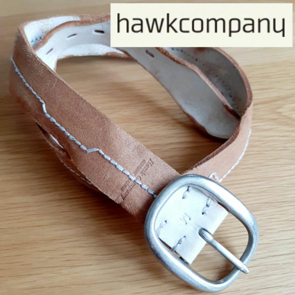 Hawk Company ホークカンパニー レザー ベルト ブランドロゴ刻印