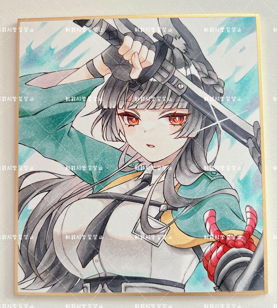 手描きイラスト 色紙