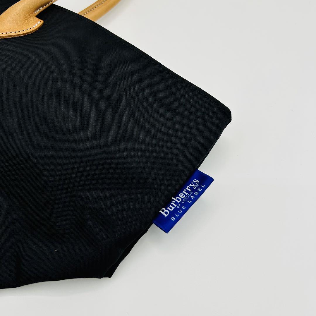 burberrys　bluelabel　ナイロンバッグ 　レザー　ノバチェック