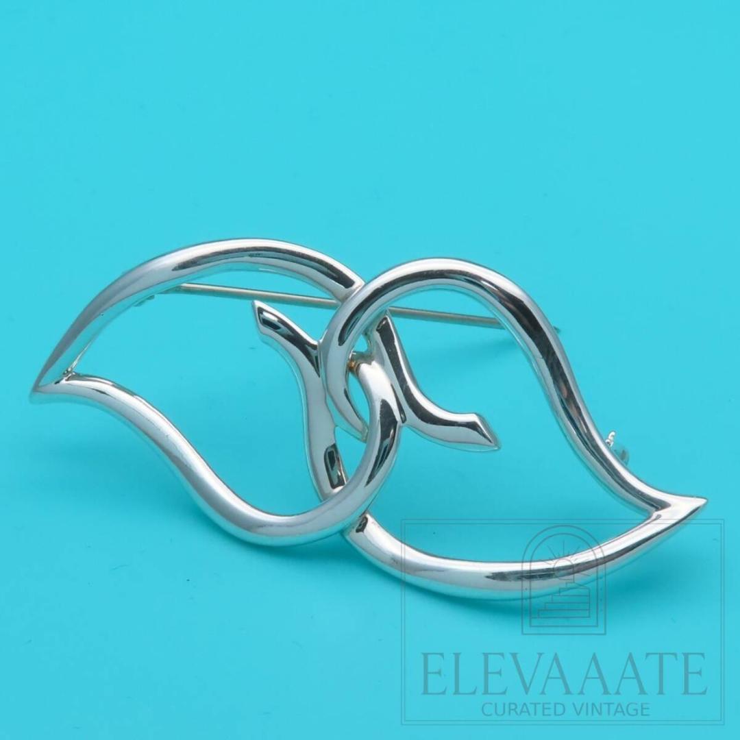 ティファニー ダブル シルバー リーフ ブローチ 葉っぱ TO388TIFFANY