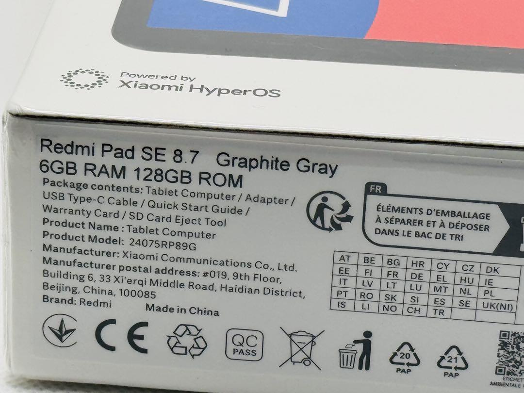 新品未開封 Redmi Pad SE 8.7 グレー 6GB RAM 128GB