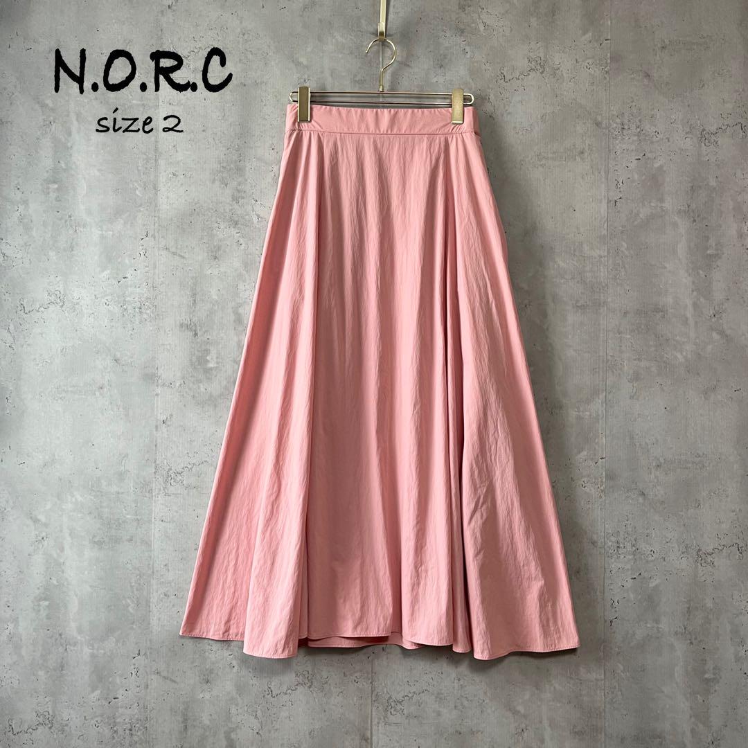 N.O.R.C ノーク　ナイロンフレアスカート　ピンク　サイズ2