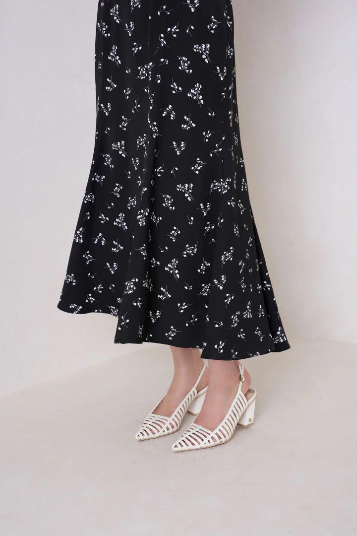 ワンピース herlipto Muguet-Printed Mermaid Dress Muguet-Printed Mermaid Dress ハーリップトゥ M