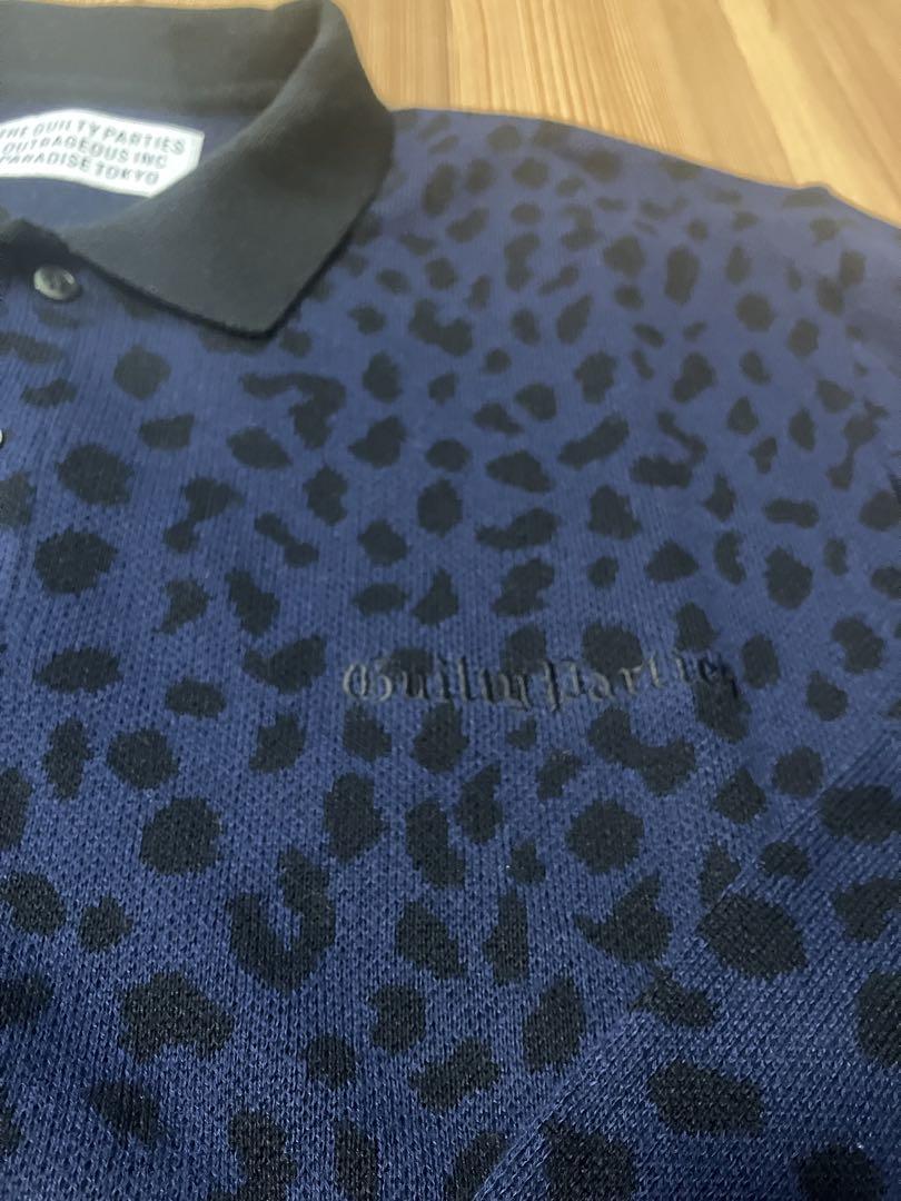 トップス WACKOMARIA LEOPARD KNIT POLO SHIRT