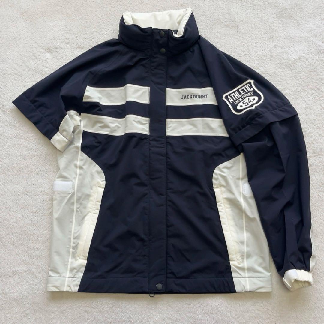 未使用品　ジャックバニー　レインワンピース　レッグカバー　ネイビー　フード