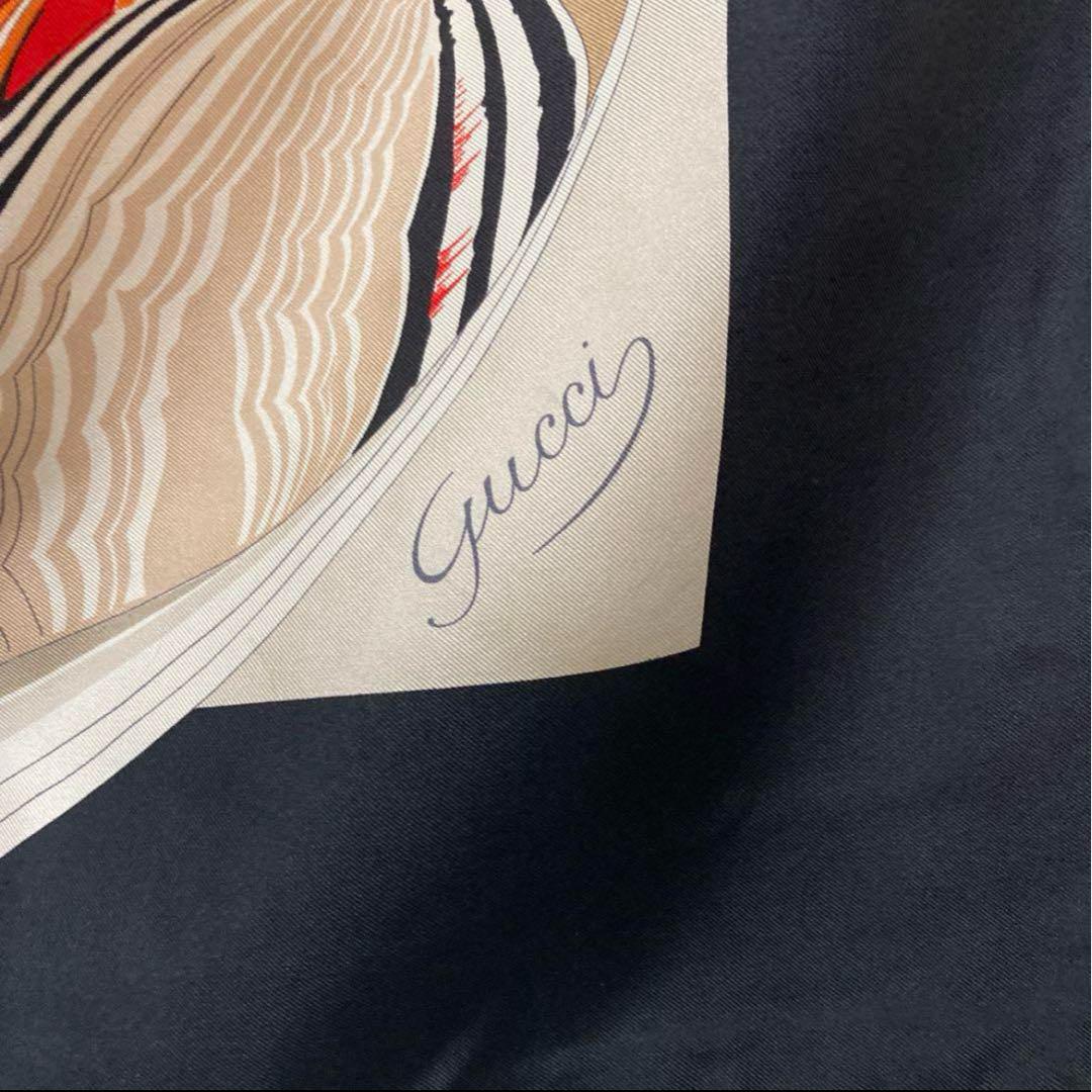 GUCCI グッチ シルクスカーフ カルガモ アヒル ガチョウ？ 鳥