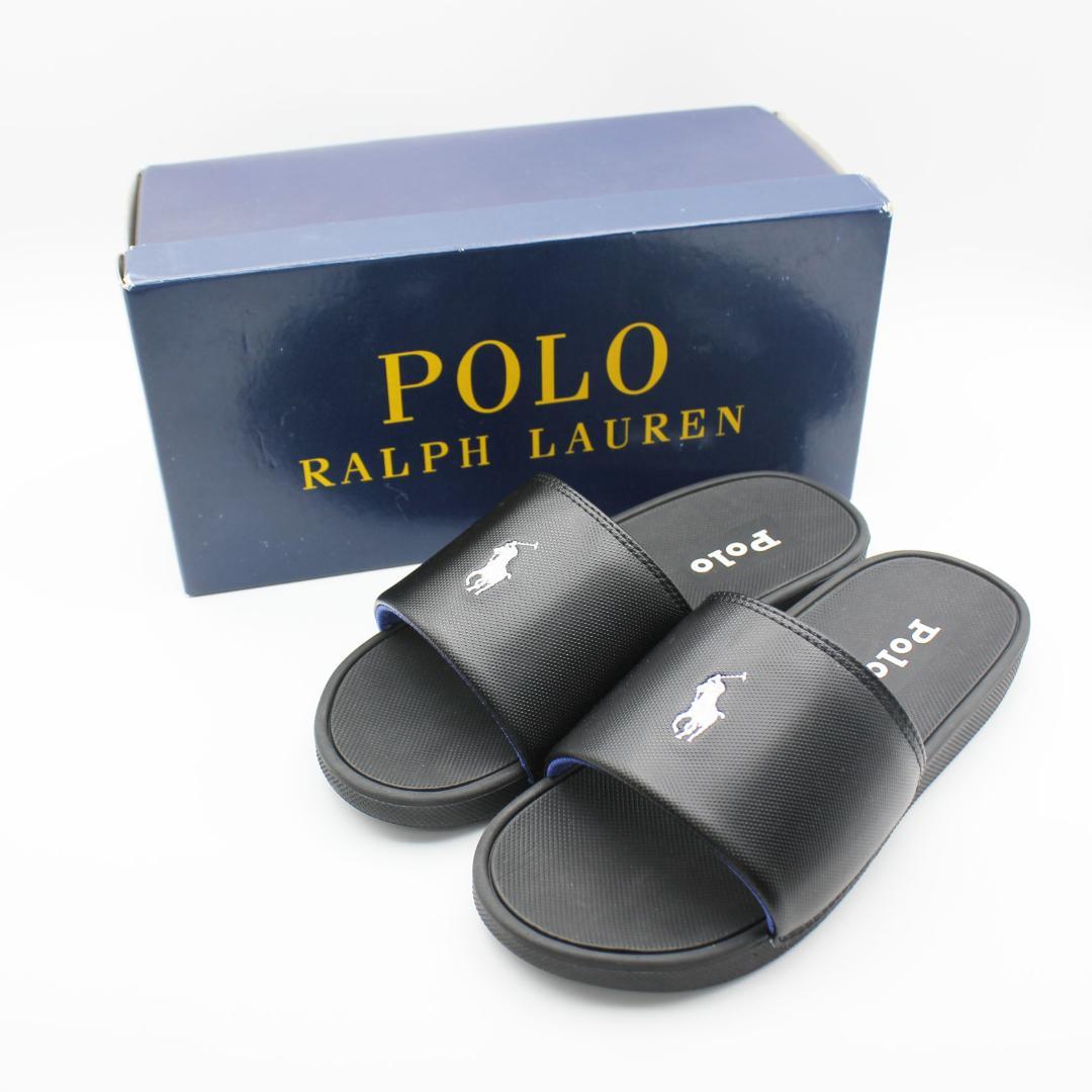 新品】Polo ポロラルフローレン シャワーサンダル ブラック 23.5