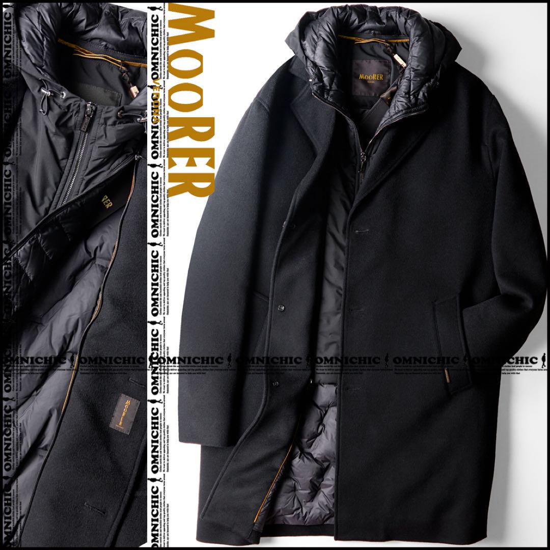 カシミヤ混32.5万MOORERムーレーPINTORIチェスターダウンコート50