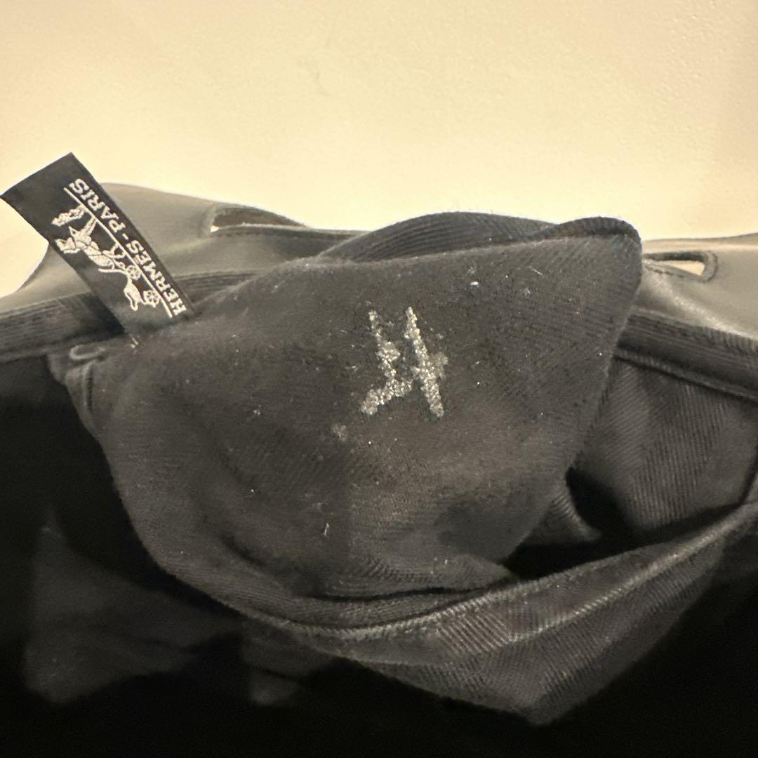 Hermès ブラック/グレー ハンドバッグ　男子OK