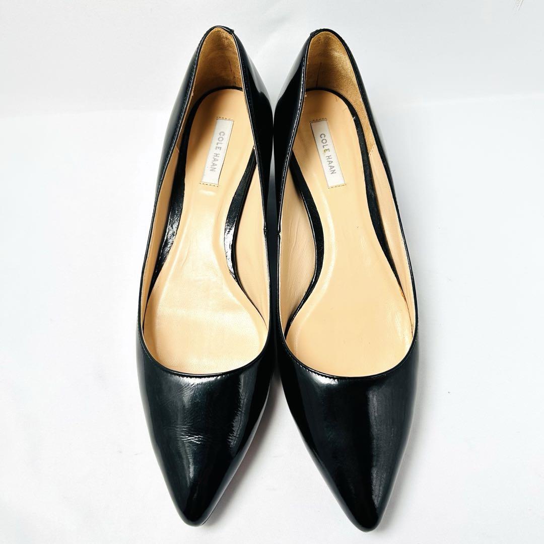 【極美品】COLE HAAN コールハーン 24 ウェッジソール エナメル 黒